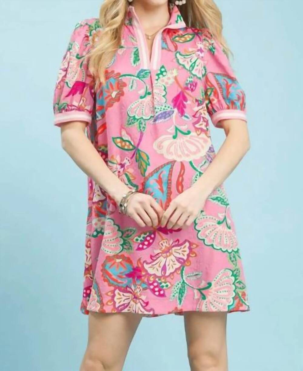 NEW UMGEE paisley dress in pink mix